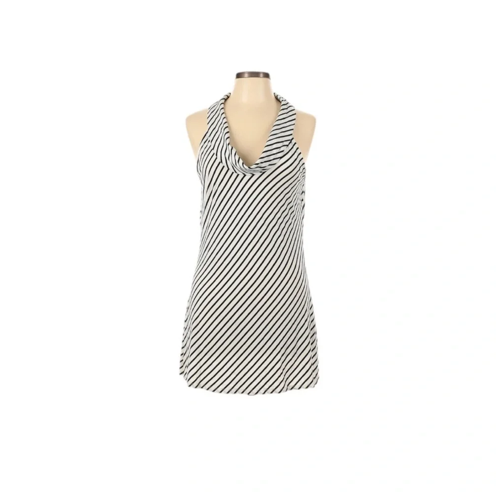 WHBM Sleeveless Casual Collared Dress in a Striped Pattern Size Small NWT - Picture 3 of 6